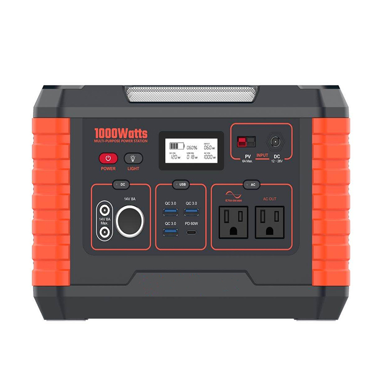 OEM 1000 Watt Portable Power Station TYPE-C Output QC3.0 18W For Fast Charging