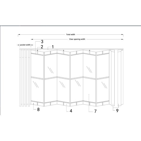 Transparent Polycarbonate Manual Side Folding Door