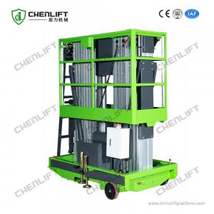 China Double Mast 9m Mobile Aerial Work Plaform With Electrical Wheel , Extension Platform wholesale