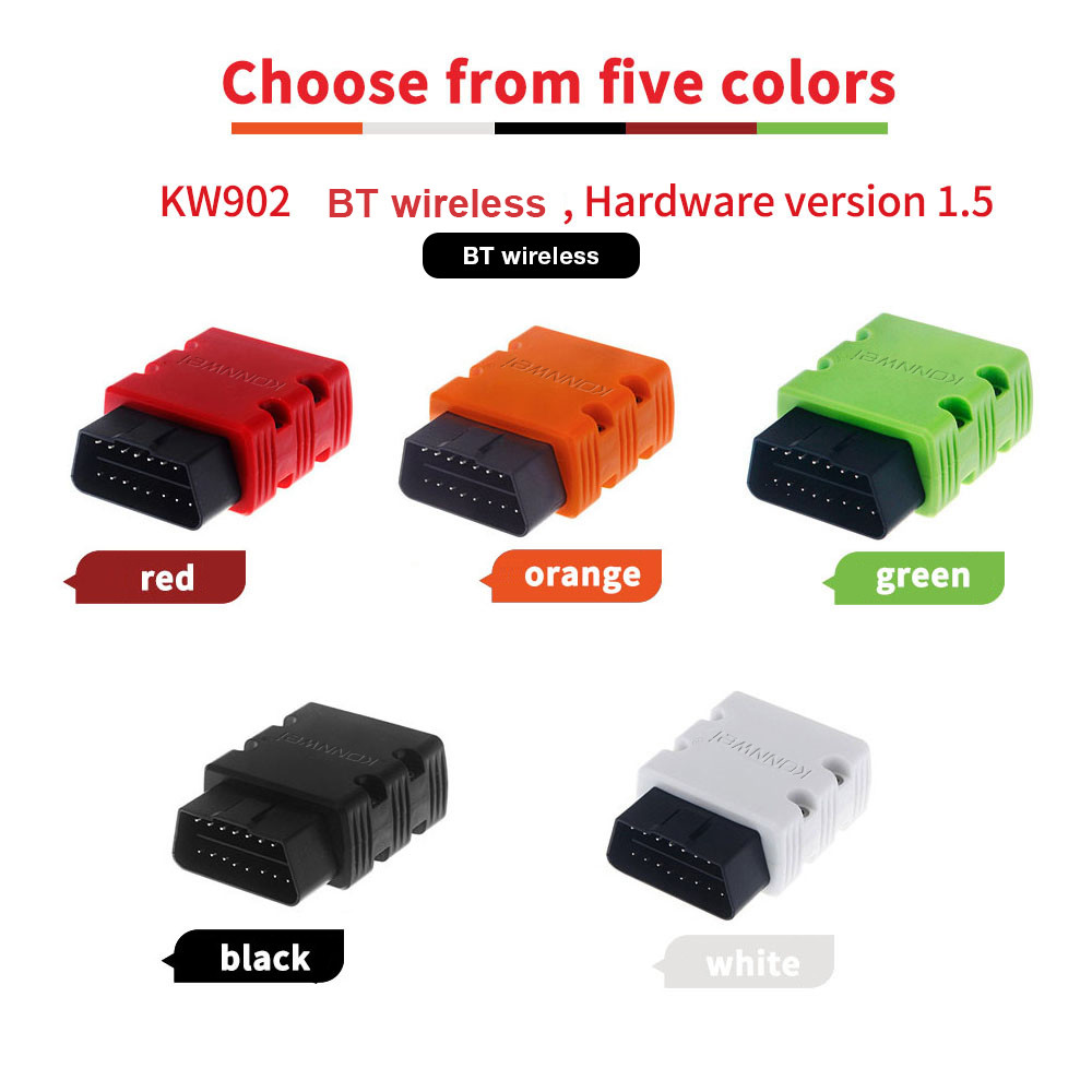 ABS Elm327 Obdii Obd2 Bluetooth Auto Car Diagnostic Interface Scanner KW902 Read Real - Time Data Fault Codes On ECU