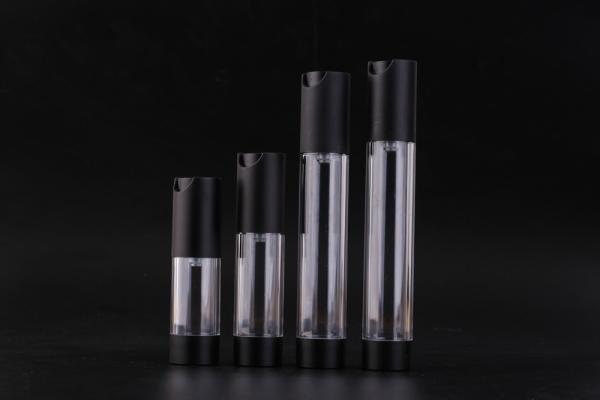 Quality UKMS08 15-20-30-35ml  Small empty High quality new design Airless AS Cosmetic bottle black airless pump bottle for sale
