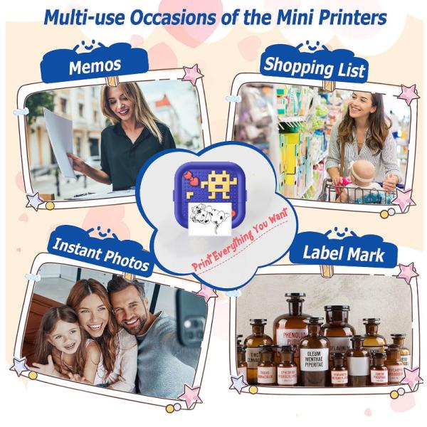 Portable Inkless Thermal Mini Printer Sticker For Receipt Journal Memo