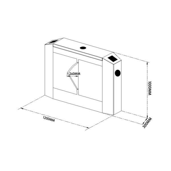 Access Control Electronic Arm 270mm Automatic Barrier Gate For Stadium