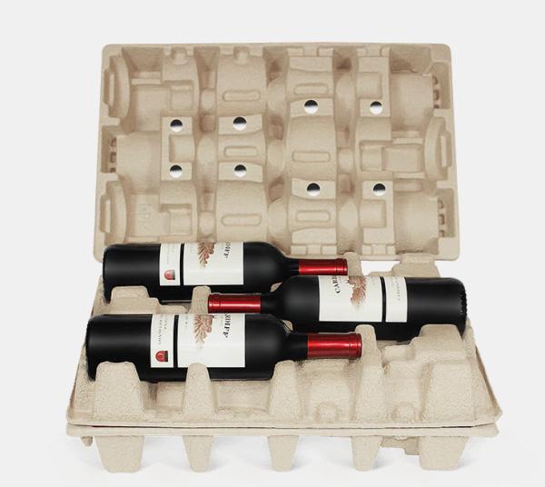 Quality Moisture Resistant Molded Fiber Pulp Boxes Beverage Carriers Food Trays for sale