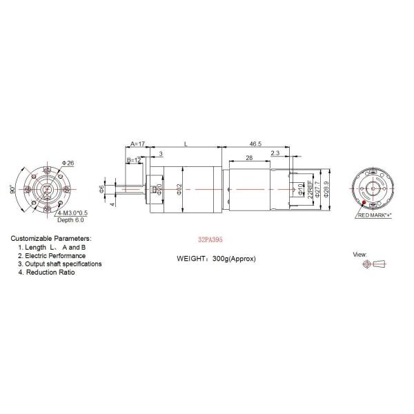 32mm DC Planetary Gear Motor 12v / RS 395 Motor For Precision Instruments