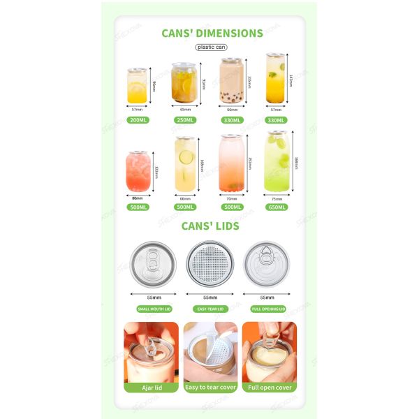 Close-up view of bubble tea PET can with visible beverage layers and toppings