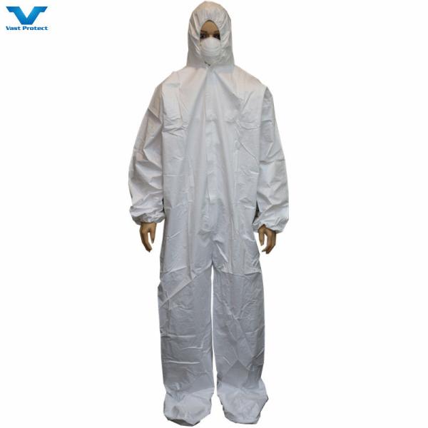 Quality CE Cat 3 Type 5 6 Microporous White Disposable Coveralls with Bootscover and Durable for sale