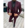Buy cheap Burgundy Slim Fit Tuxedo Three Piece Suit 65% Polyester 32% Viscone 3% Lycra from wholesalers