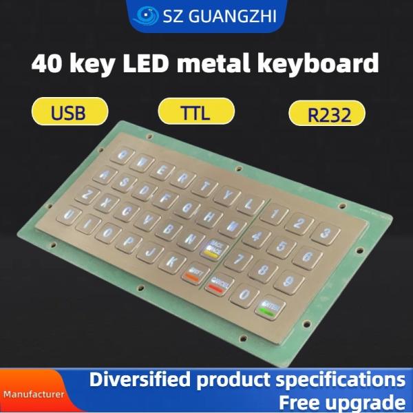 PINPAD 40 key LED waterproof metal keyboard GZ-C001055 R232 interface,USB tipkovnica