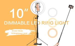 Dimmable Lamp Selfie LED Ring Light Makeup Live Stream Youtube With Tripod Stand