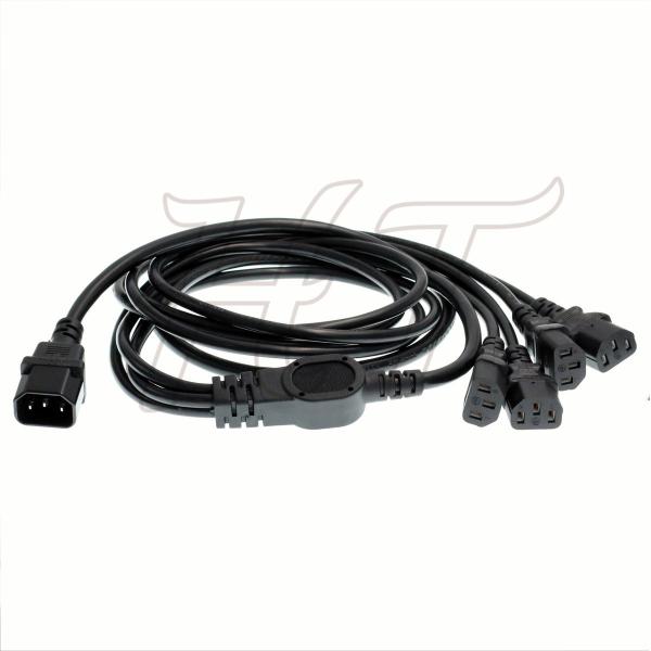 Quality C14 4 x C13 UPS PDU Y Splitter Computer Monitor PC Power Cord 10A 250V Cable 1.8m for sale