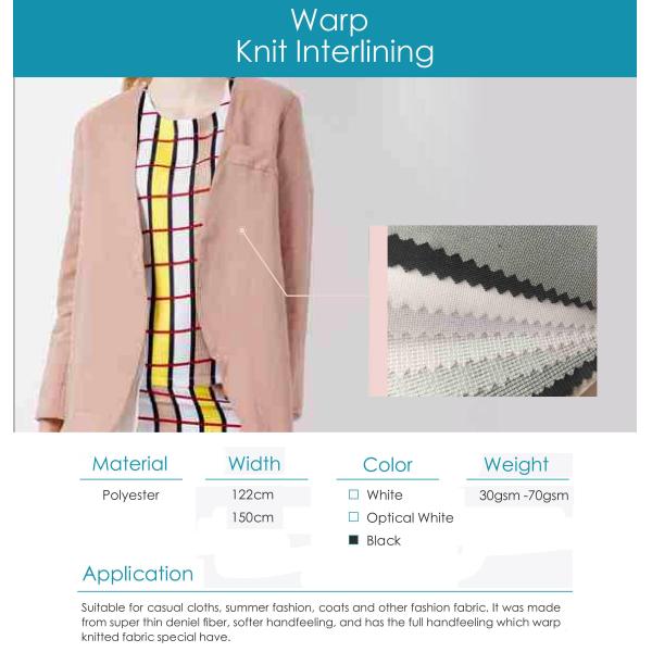 Custom Cotton Polyester Shirt Interlining Top Fuse Shirt Collar Fusing Interlining