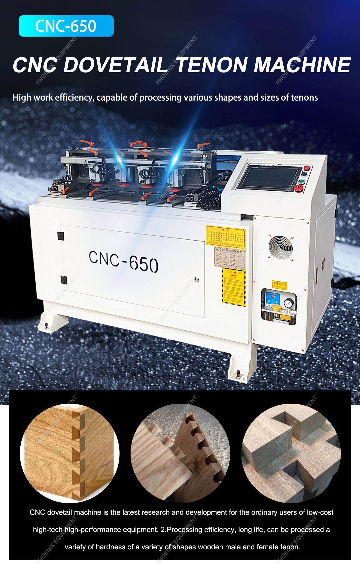 Professional 18000rpm Motor CNC Drawer Dovetail Tenoning Machine for Woodworking