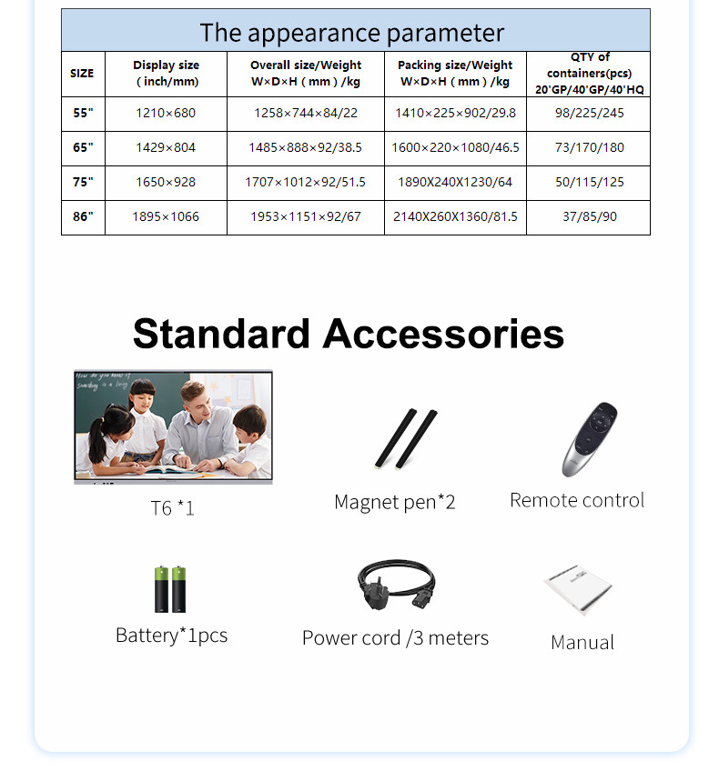 Touch Screen LCD Interactive Whiteboard Display Electronic Interactive Board For Sales