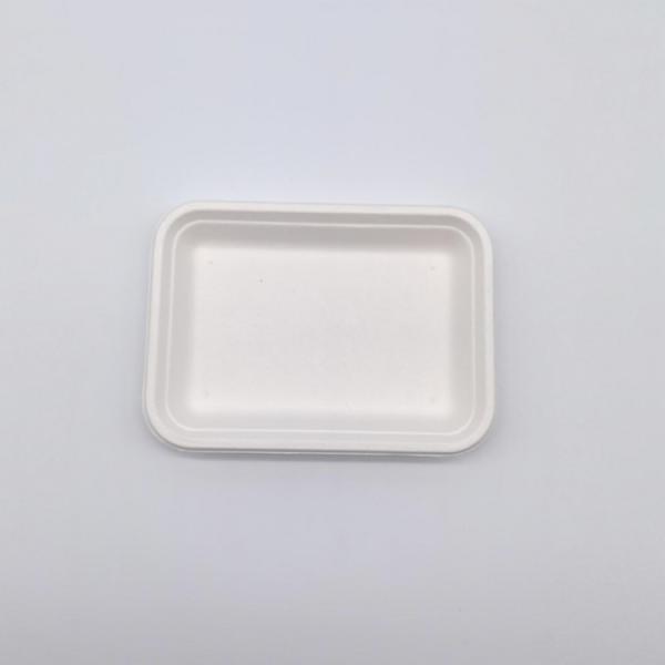 Quality Greaseproof Compostable Square Plates , Supermarket Biodegradable Sugarcane Plates for sale