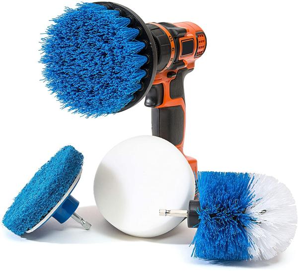 Quality 4 Piece All Purpose Time Saving Scrub Brush Power Drill Attachments  For Cleaning Grout, Tile  Counter for sale