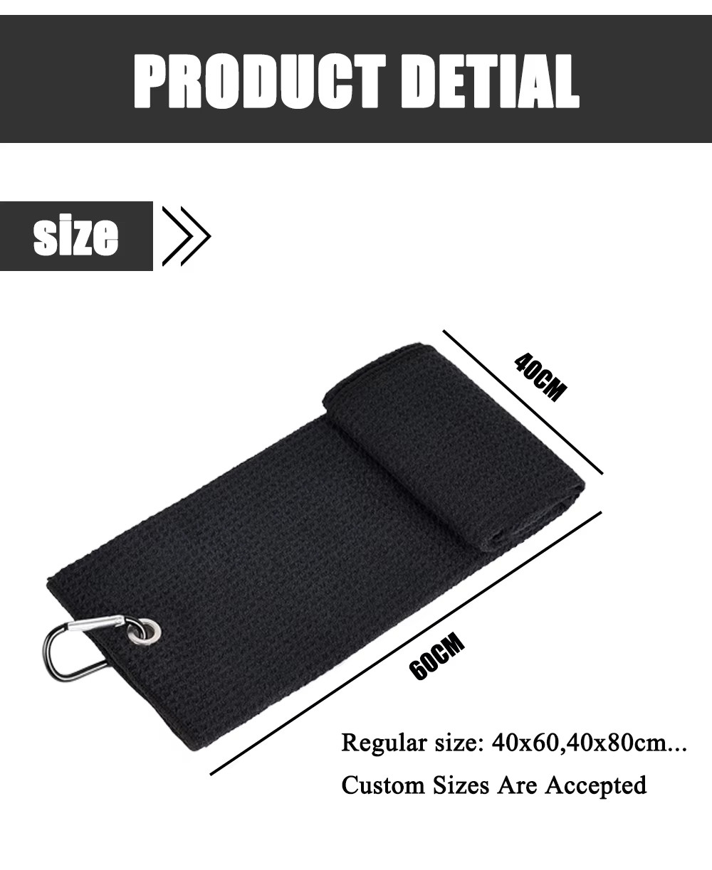 custom woven pattern embroidered transfer print golf towel for golf waffle super absorbent sublimation