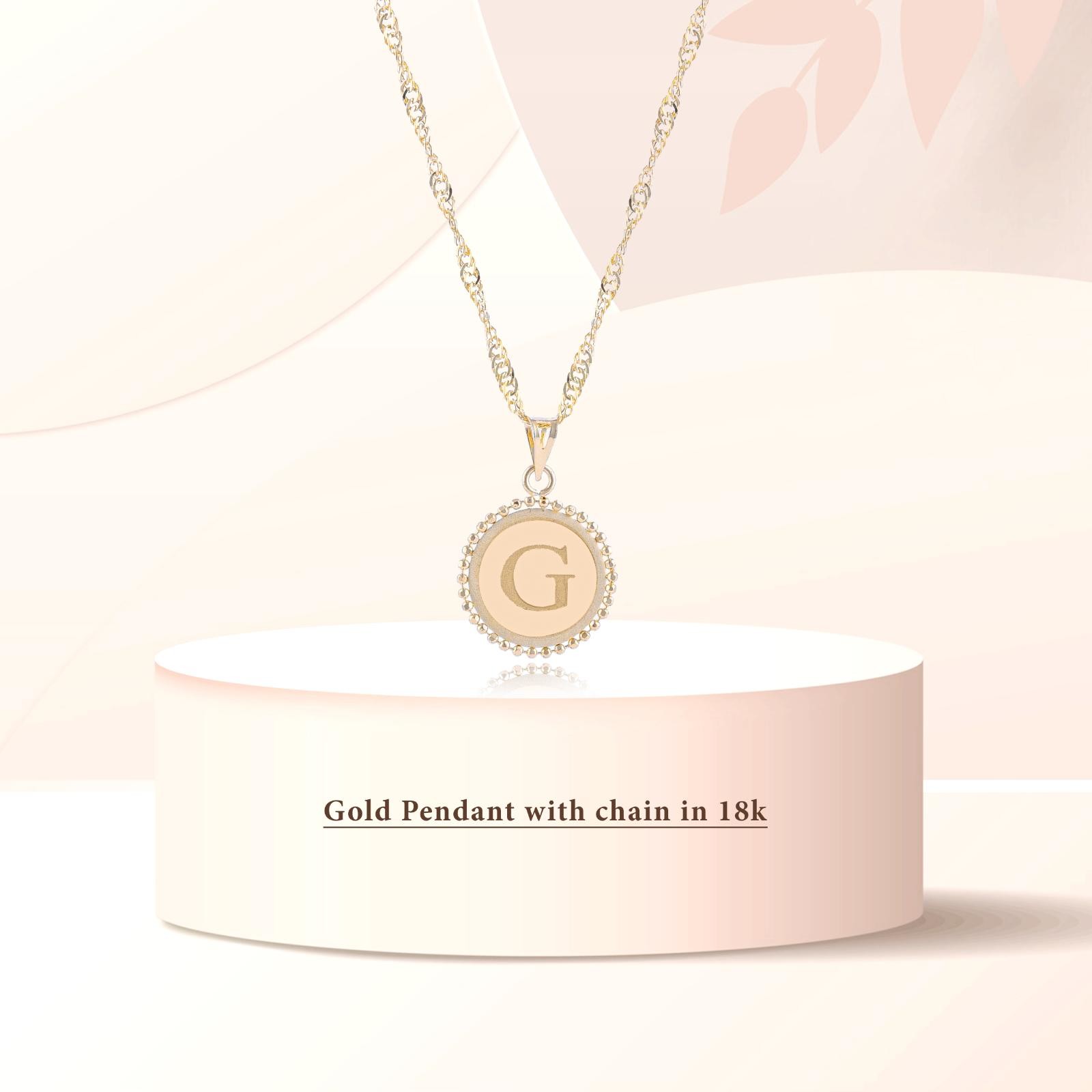 18K Gold ‘G’ Pendant Necklace