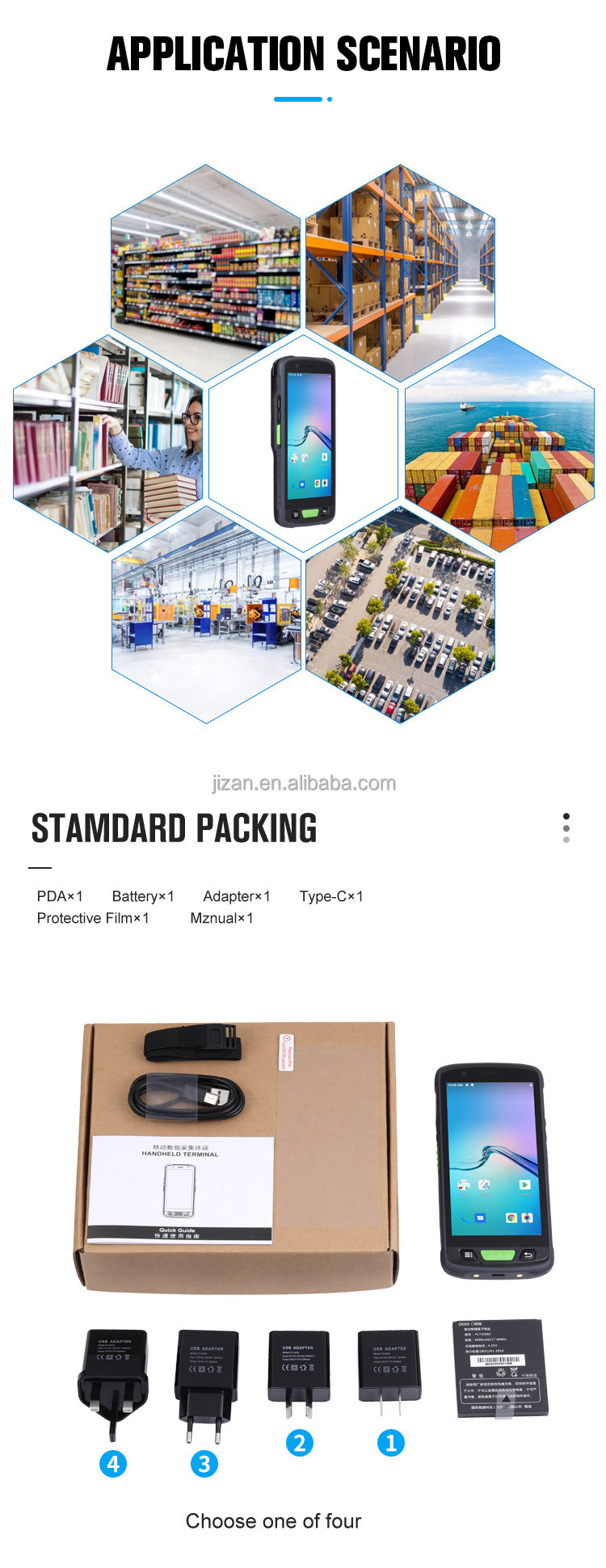 JZIOT V9000P Handheld Portable Barcode Scanner Wireless 2D Barcode Scanner Android OS GPS GSM