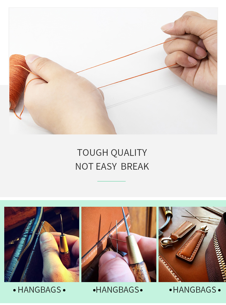 Polyester/Waxed Kangfa Flat Braided Sewing Yarn for Braided Wax Thread in Leather Sofa