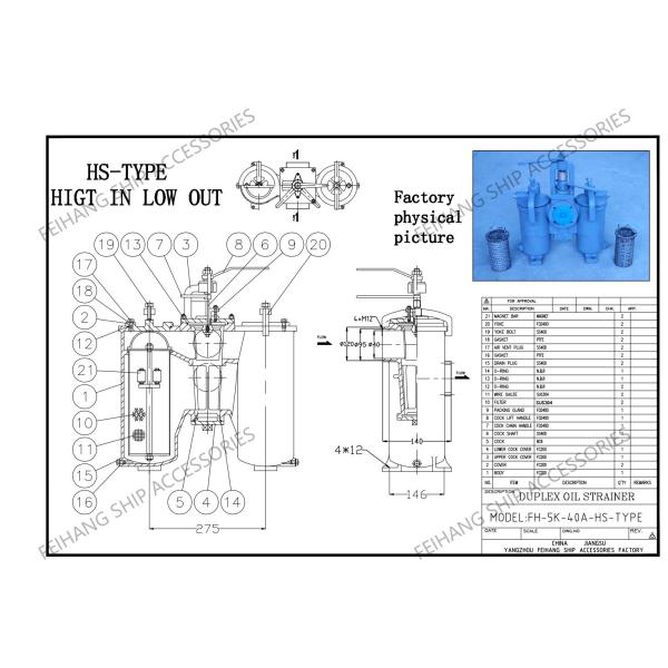 DUPLEX WATER STRAINER JIS F7208 (H TYPE) SHIPBUILDING – DUPLEX OIL STRAINERS JIS F7208 (H TYPE)