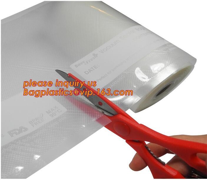 Embossing Resealable Vacuum Food Bags For Household Eco- friendly Texture Vacuum Food Storage Plastic Bag Rolls Moisture