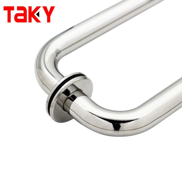 Stainless Steel Round Shaped Mirror Surface Bathroom Door Pull Handle Shower Door Handles