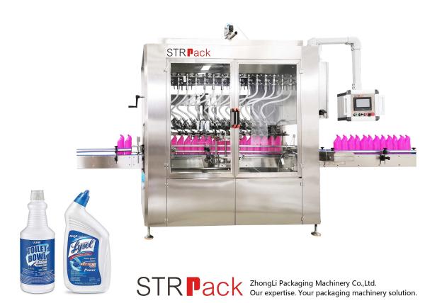 Quality Angled-neck Bottle Liquid Filling Machine Toilet Cleaner Liquid Filler for sale
