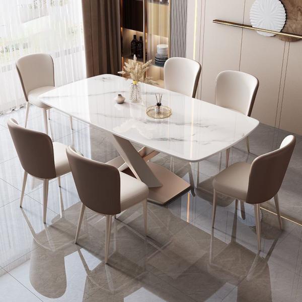 Quality Dining Table Set With Sintered Stone Table Top marble Dining Tables And Chairs Set for sale