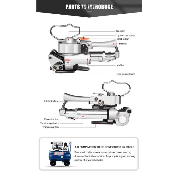 A19 Handheld Pneumatic Pet Strapping Machine Packing Tool Easy To Operation