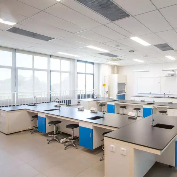 1mm Steel School Laboratory Furniture Science Steel Lab Table With Chair