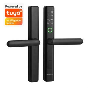 China Tuya App Control Intelligent Smart Door Lock Phone Fingerprint Code Open For Home Security wholesale