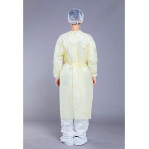 China Yellow Waterproof 52g PP PE Disposable Isolation Gown wholesale