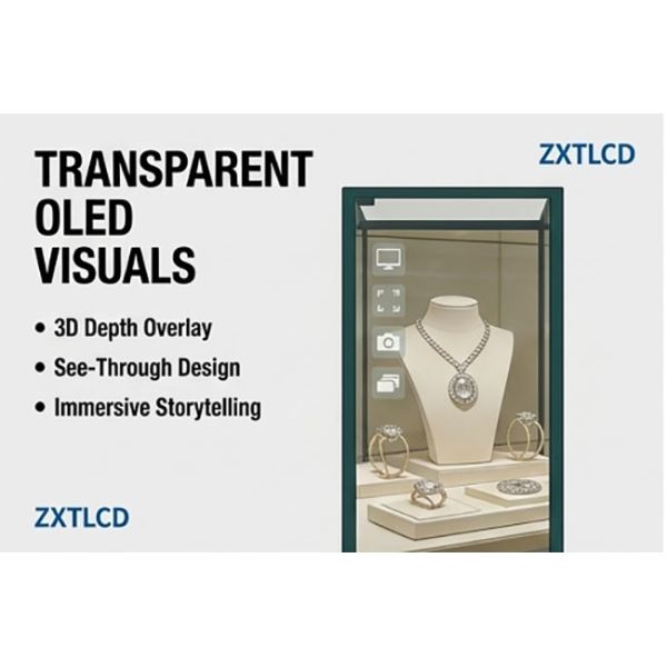 48-inch OLED Transparent OLED Vertical Cultural and museum Transparent OLED Showcase Cabinet Monitor