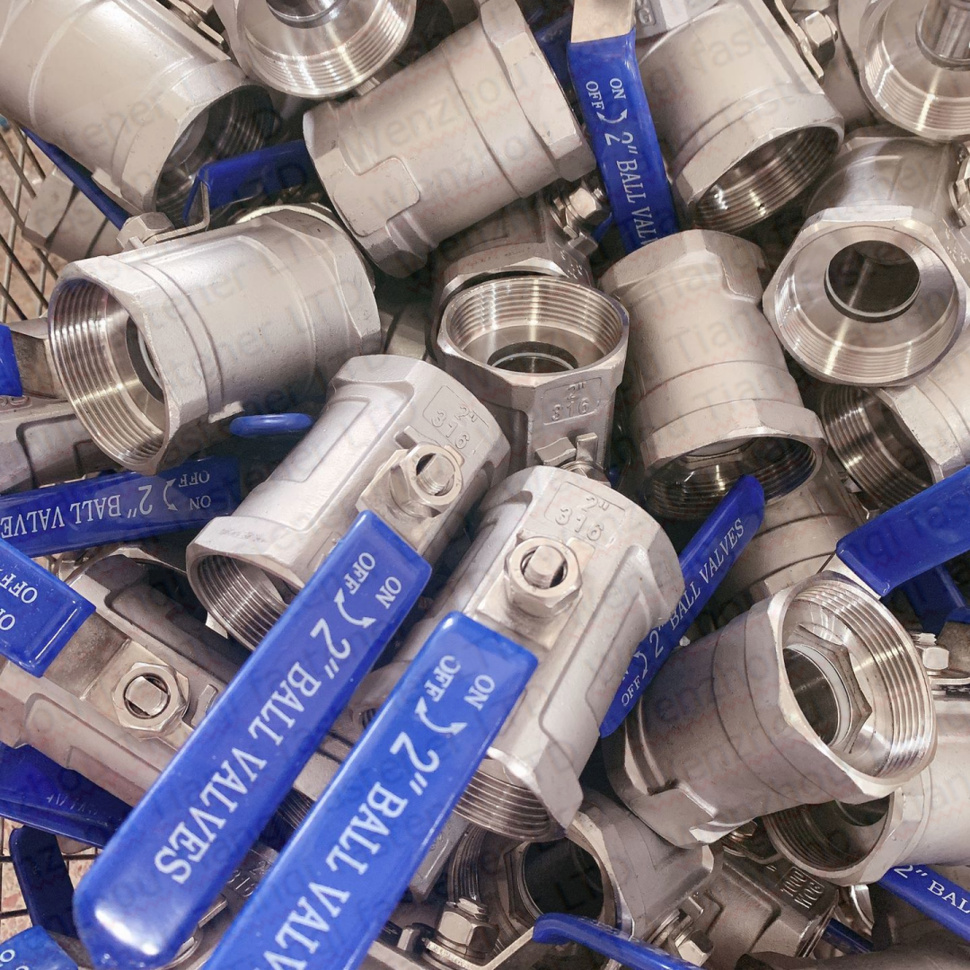 Normal Temperature SS316/304 2 Pcs Stainless Steel Ball Valve for Hydraulic Media 1000psi BSP NPT Threaded