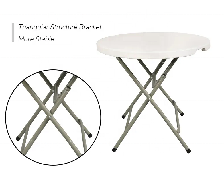 Mail Packing 60cm Round White Plastic Mini Bar Dining Table with Customized Color