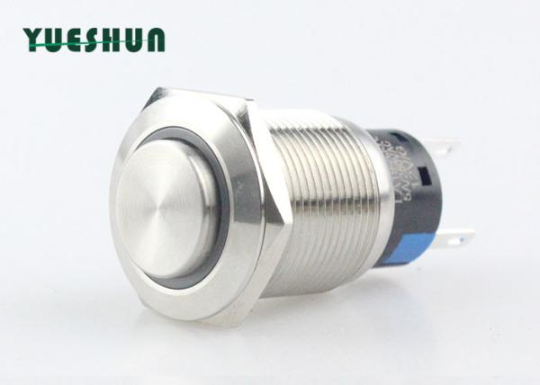 Quality 12V Ring LED Metal Push Button Momentary Power Switch IP67 High Round Head for sale