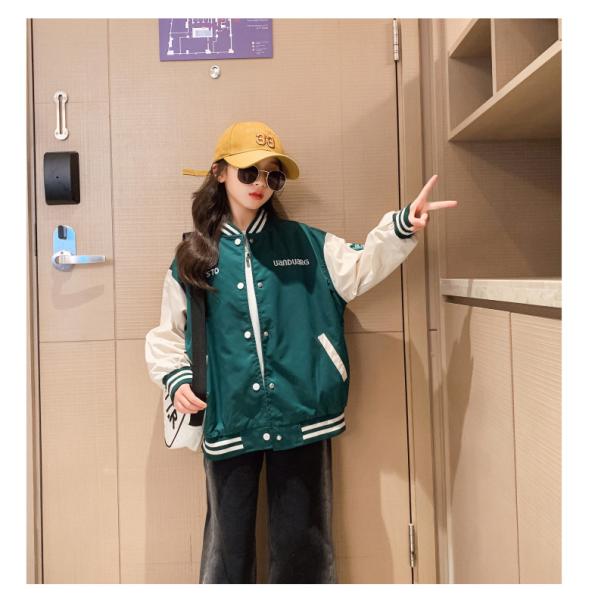 Spring Fall Trendy Children Clothing Windproof Round Collar Patchwork Baseball Jacket