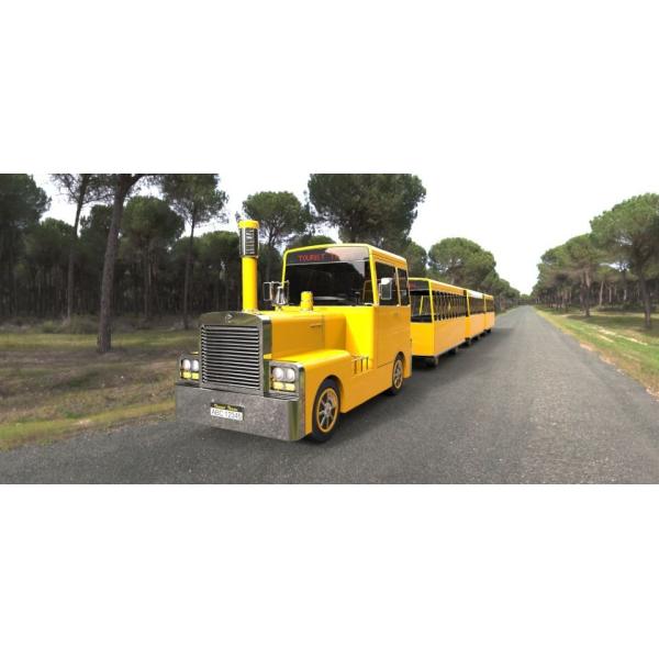 42 Person Electric Trackless Train With DC Motor For Amusements Park Playground