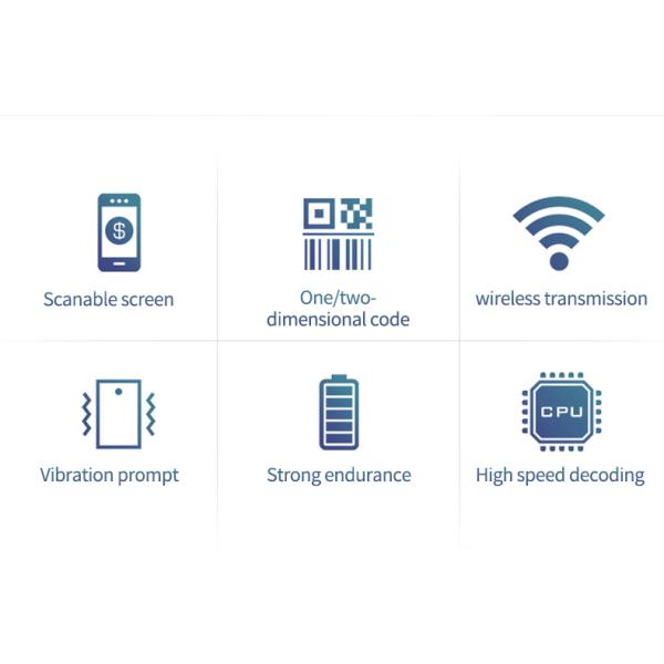 Back Clip Barcode Reader Portable Laser Barcode Scanner For Supermarkets