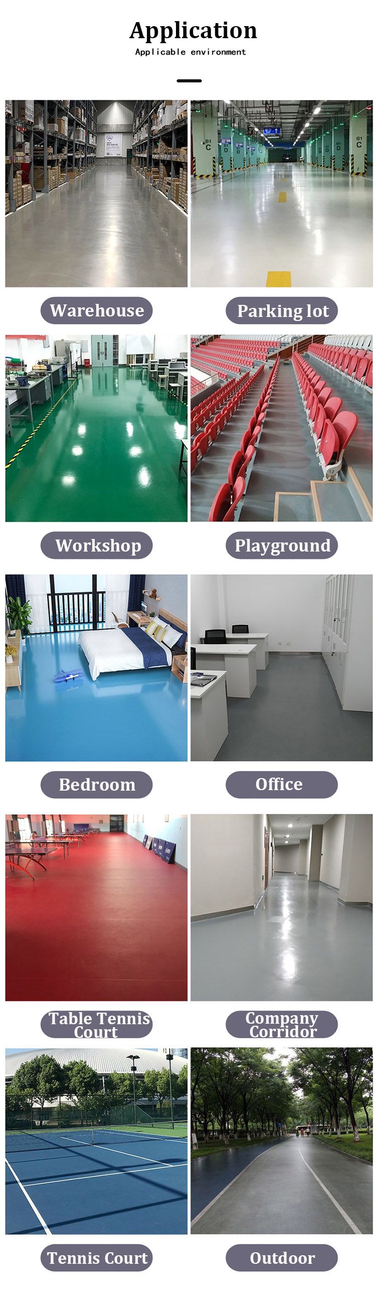 Professional Grade Epoxy Floor Coating with Brush/Painting Method and Chemical Resistanc
