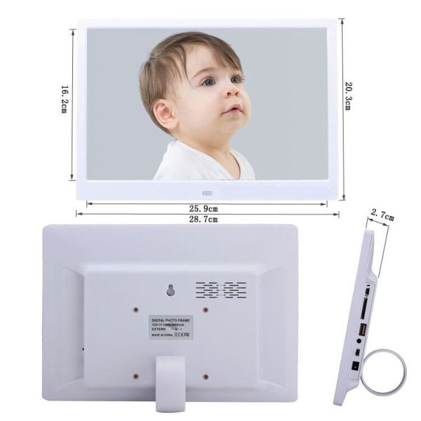 DC Input 12V 2A 12 Inch 1280*800px Wide Screen Digital Photo Frame