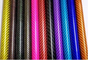 100% Real Custom Carbon Fiber Parts  Tube Plain / Twill Weave With Different Colors