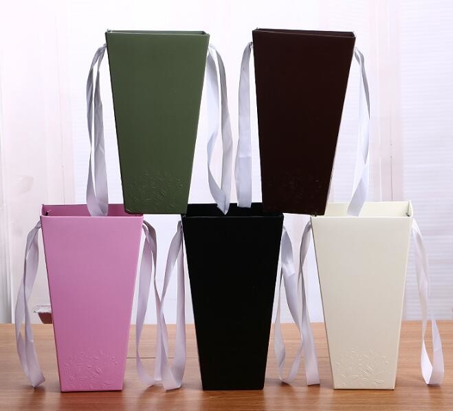 Custom design gradient color luxury paper packaging gift box with lid,Paper Flower Box Florist Bouquet Box Packaging Ros