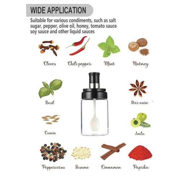 kitchen Sugar Salt Spice Storage Containers Jars With Spoon