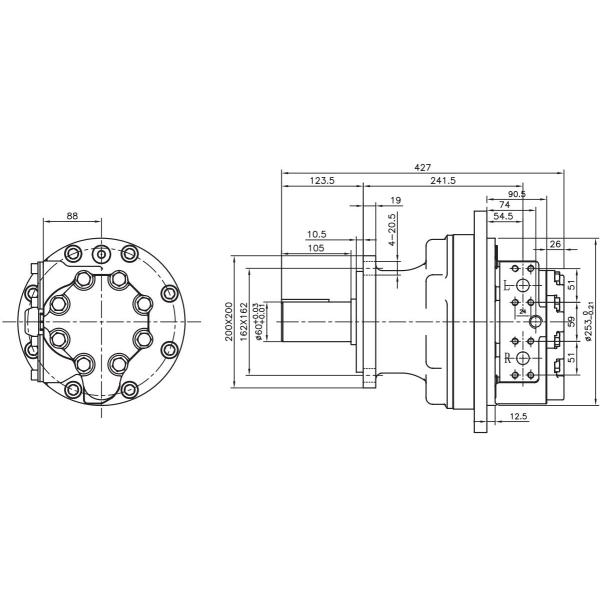 Hydraulics Bosch Rexroth MCR10 Radial Piston Motor High Torque Low Speed For Road Header