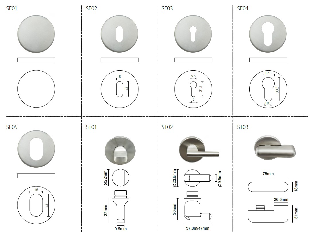 Interior door handle sets, Interior door handle