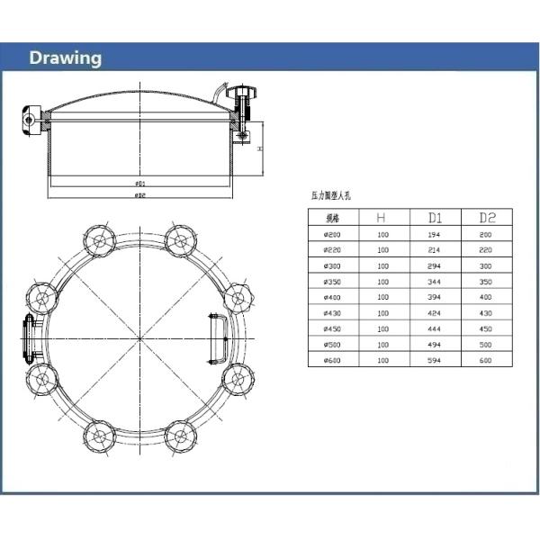 DONJOY 300mm Round manhole Cover With Pressure Welded To The Tank