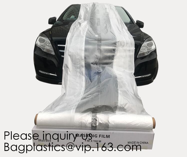 Disposable Plastic Car Cover with Elastic Band Medium Size, Kit De Protection, Car Clean Kit, car protection disposable
