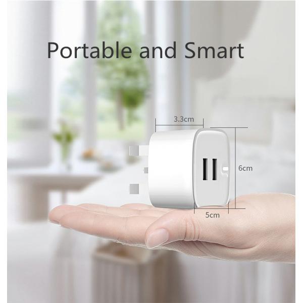 2.4a Dual Usb Wall Charger Fast Charging Travel Wall Charger 12w Uk Plug Mains Adapter